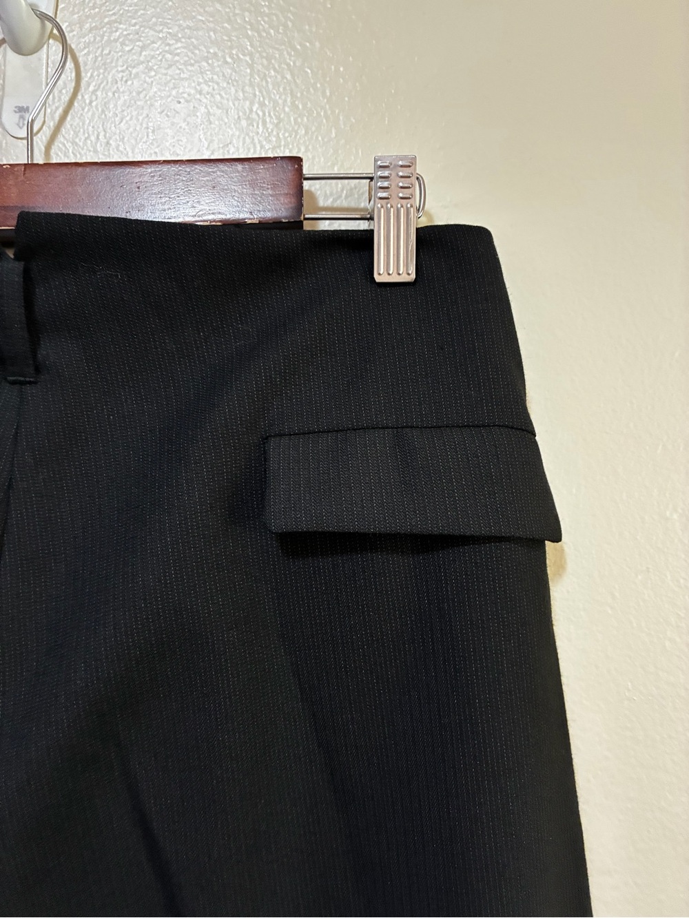 Marithé François Girbaud Black Pleated Dress Pants with White Stitch Detail 30 - Picture 7 of 8